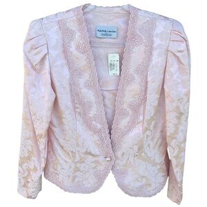 VTG NOS Nah Nah Collections Victorian Lolita Style Dressy Blazer Pink Pearl 12